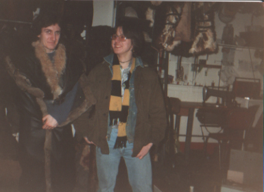 a very young me and Steve in the studio - I'm guessing I'd just finished the leather cloak?