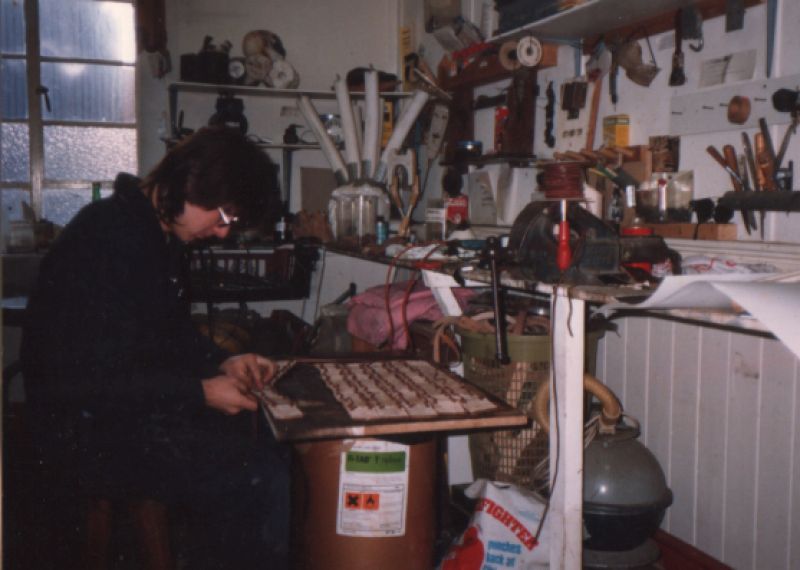 Steve in the studio - little did he dream how many suits of armour he'd end up making...