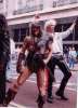 Mike bravely ignores the vicious taunting of the 'Punk Monster' - London Forbidden Planet opening.